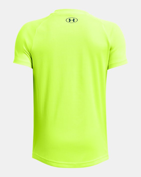 Boys' UA Tech™ Textured Short Sleeve, Yellow, pdpMainDesktop image number 1